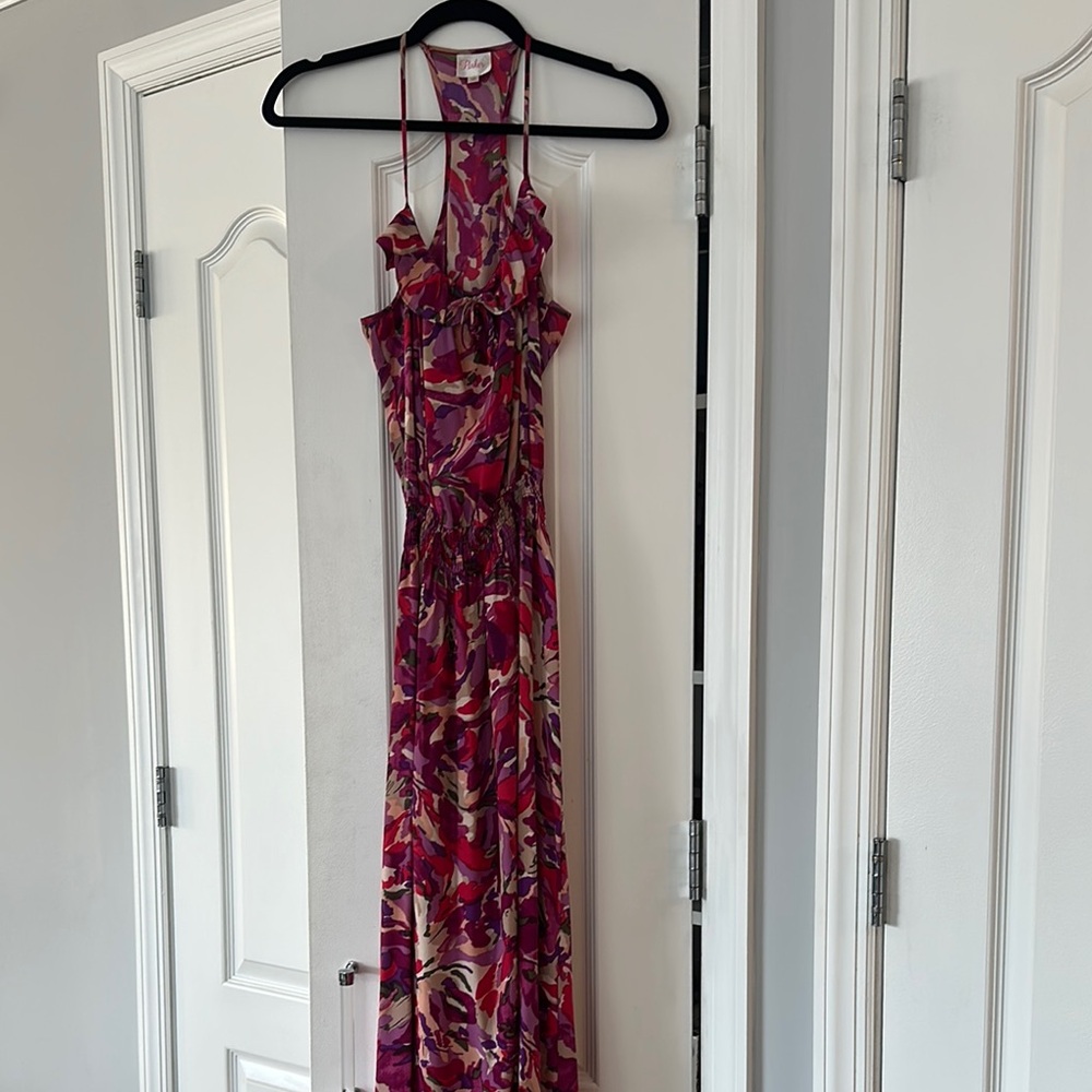 Parker XS Women’s Pink Floral Halter Maxi Dress